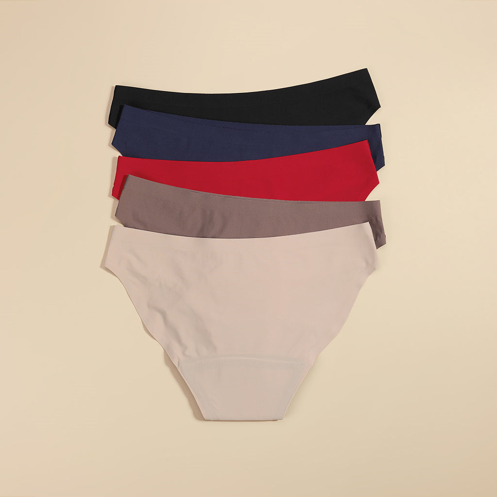 Sharicca Womens Seamless Period Panties Leak Proof Bikini Set of 5