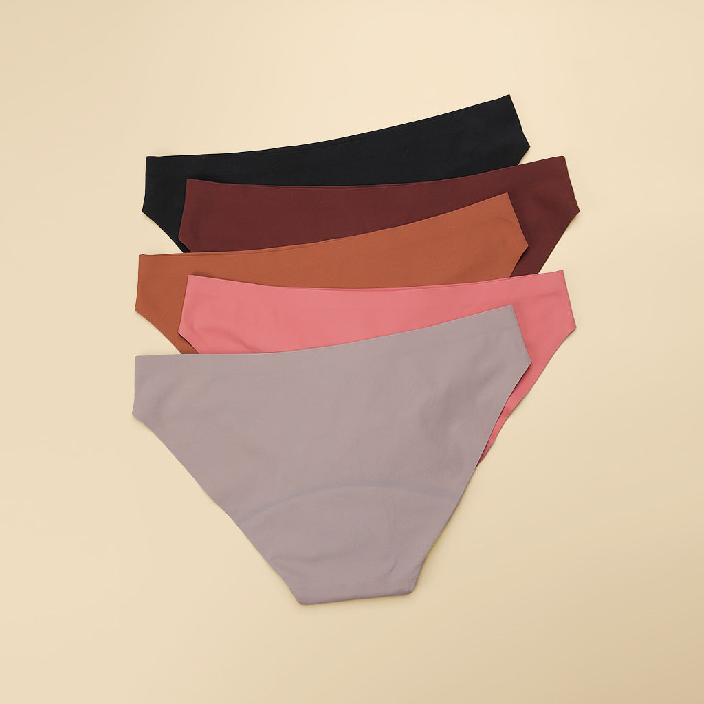 Period underwear Seamless Bikini Panties for Women Skin Hued Set